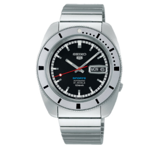 Seiko SRPL05K1 Men's 5 Sports Pepper Black 1968 Recreation Limited Edition Automatic Bracelet Strap Watch. image 0