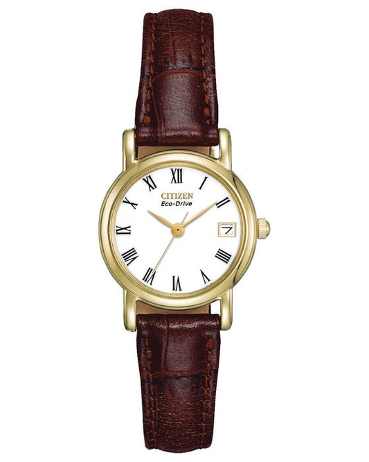 Ladies citizen brown leather strap watch EW1272-01B image 0