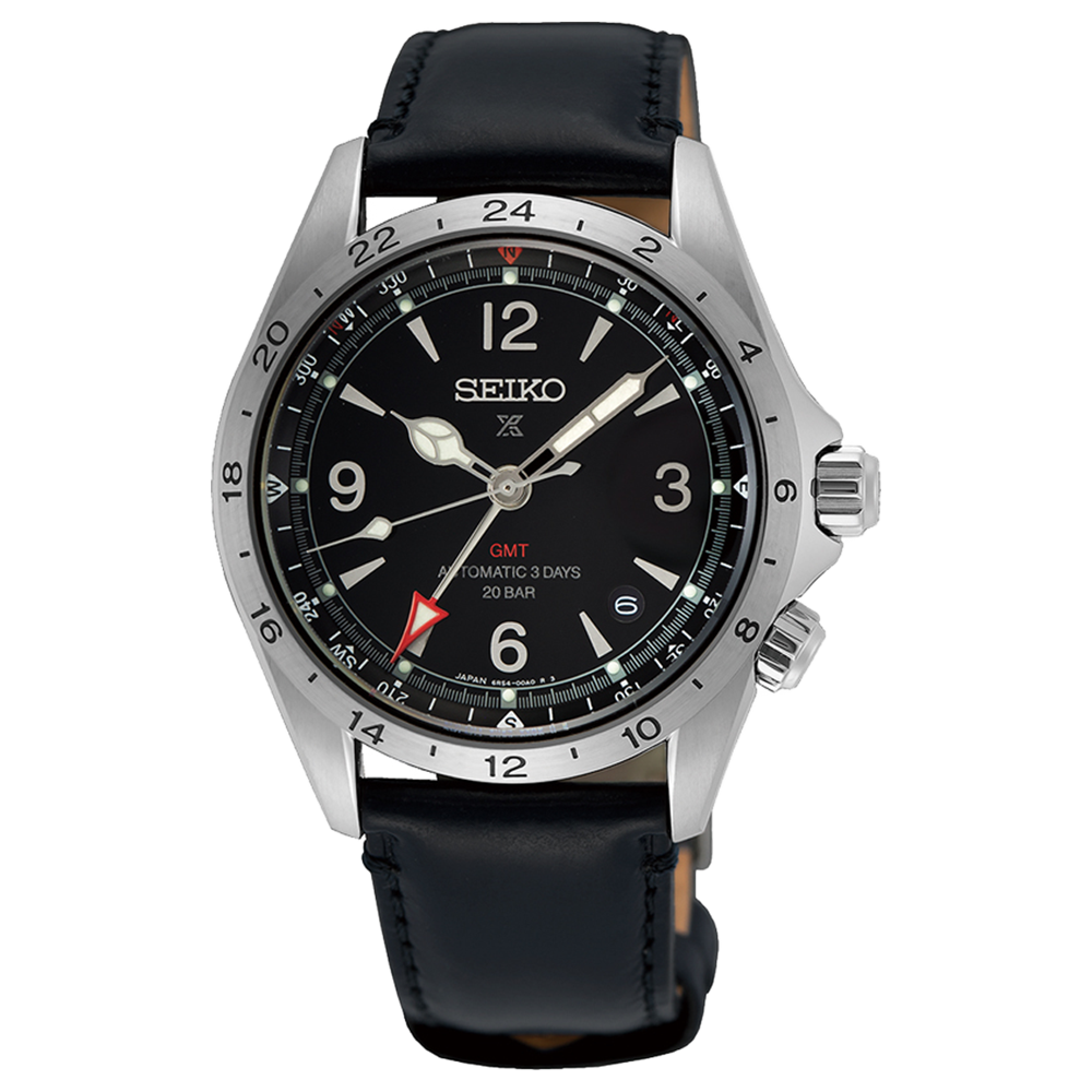 Men's Seiko Prospex Alpinist Mechanical GMT Sapphire Black Dial Watch SPB379J1 image 0