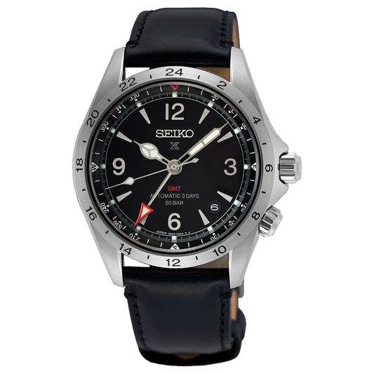 Men's Seiko Prospex Alpinist Mechanical GMT Sapphire Black Dial Watch SPB379J1 image 0