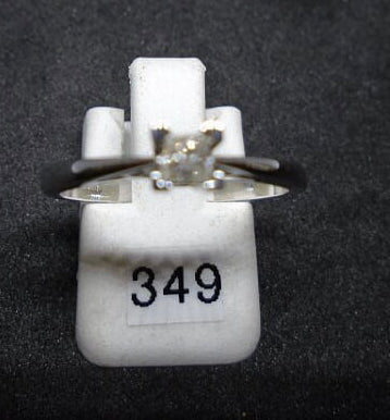 Ladies 9ct white gold single stone diamond ring image 0