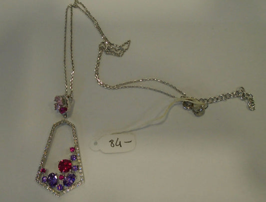 Ladies silver crystal set necklace image 0