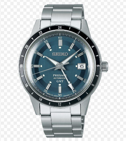 Presage 'Petrol Blue' Style 60s Road Trip GMT 41mm Mens Watch Blue SSK009J1 image 0
