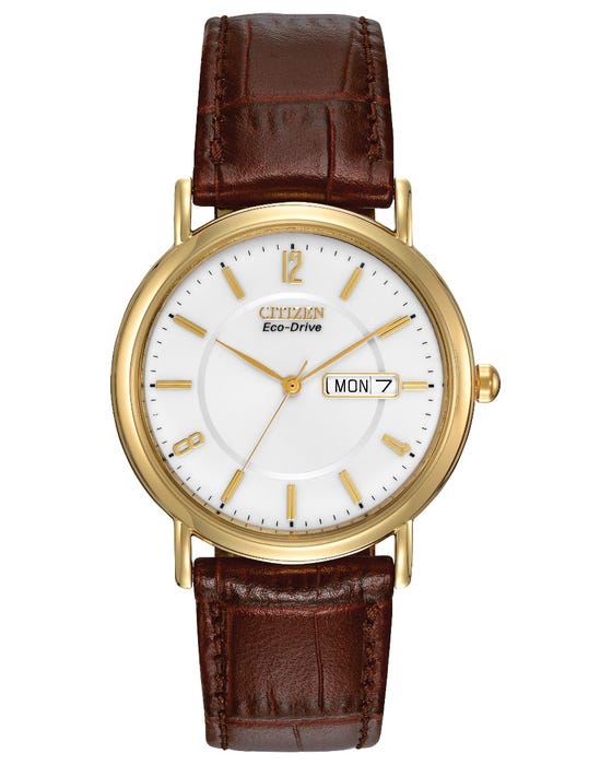 Men's citizen brown leather strap watch BM8242-08A image 0