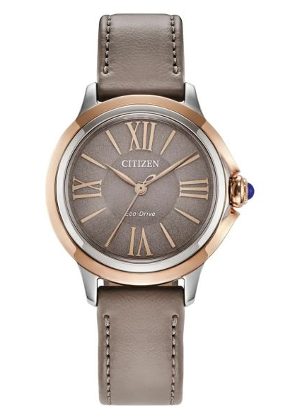 CITIZEN ECO-DRIVE L CECI GRIEGE LEATHER STRAP 32MM WATCH EM1166-01Z image 0