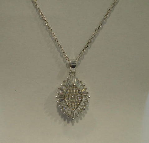 Ladies CZ silver pendant image 0