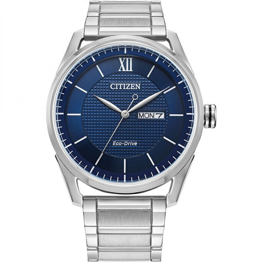 Citizen Mens Eco-Drive Blue Dial Watch AW0081-54L image 0