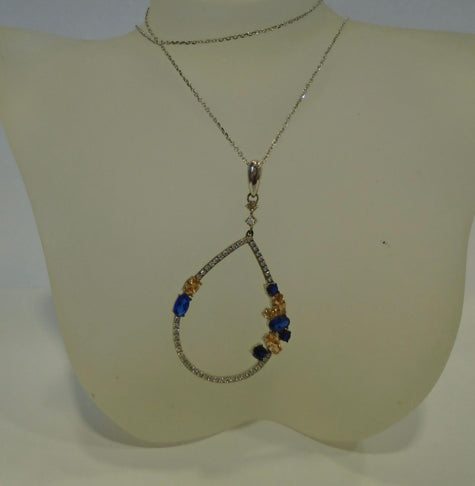 Ladies pear shaped crystal necklace image 0