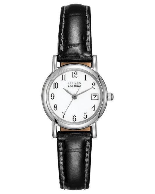 Ladies citizen black leather strap watch EW1270-06A image 0